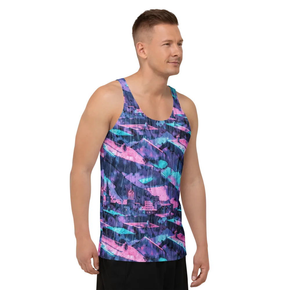 Violet Rooftop Storm on Men's Tank Top — Right Front