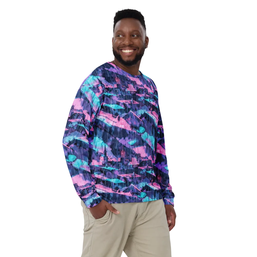 Violet Rooftop Storm on Sweatshirt — Front