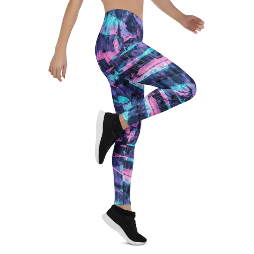 Violet Rooftop Storm on a Leggings