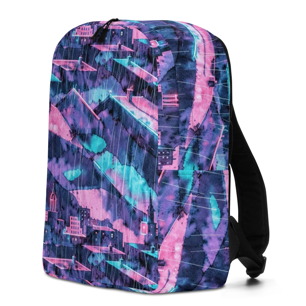Violet Rooftop Storm on Minimalist Backpack — Left