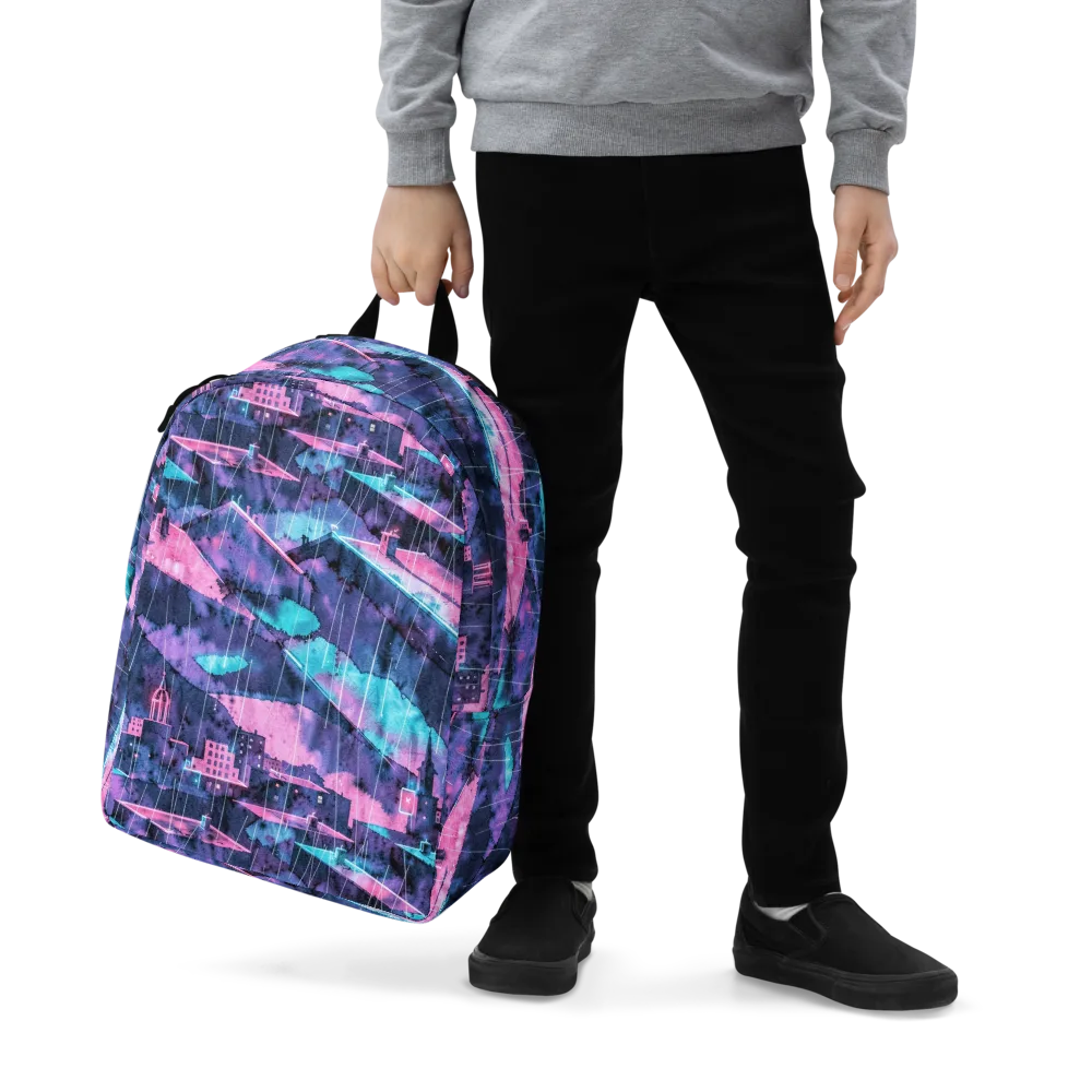 Violet Rooftop Storm on Minimalist Backpack — Zoomed-in