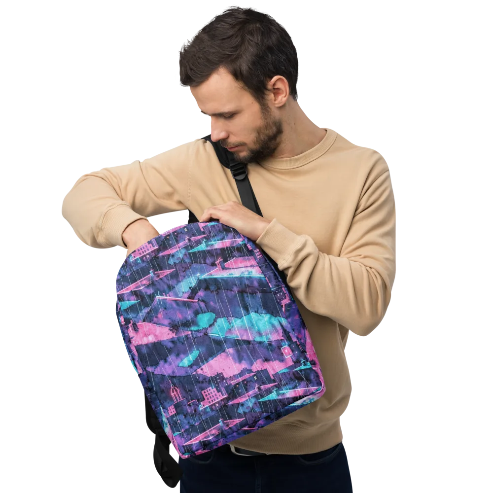 Violet Rooftop Storm on Minimalist Backpack — Front