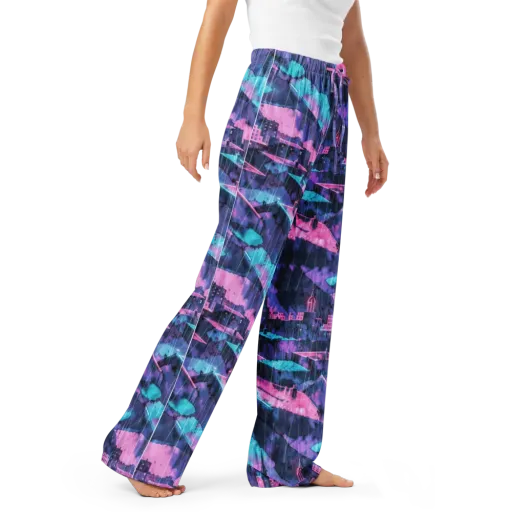 Violet Rooftop Storm on a Women's Pajama Pants