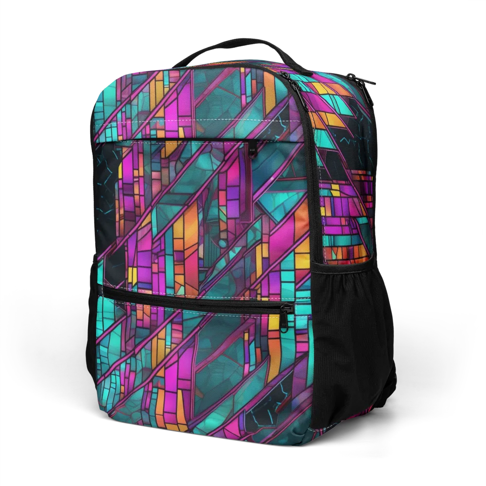 Electric Rose Window on Utility Backpack — Left Front
