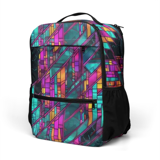 Electric Rose Window on a Utility Backpack