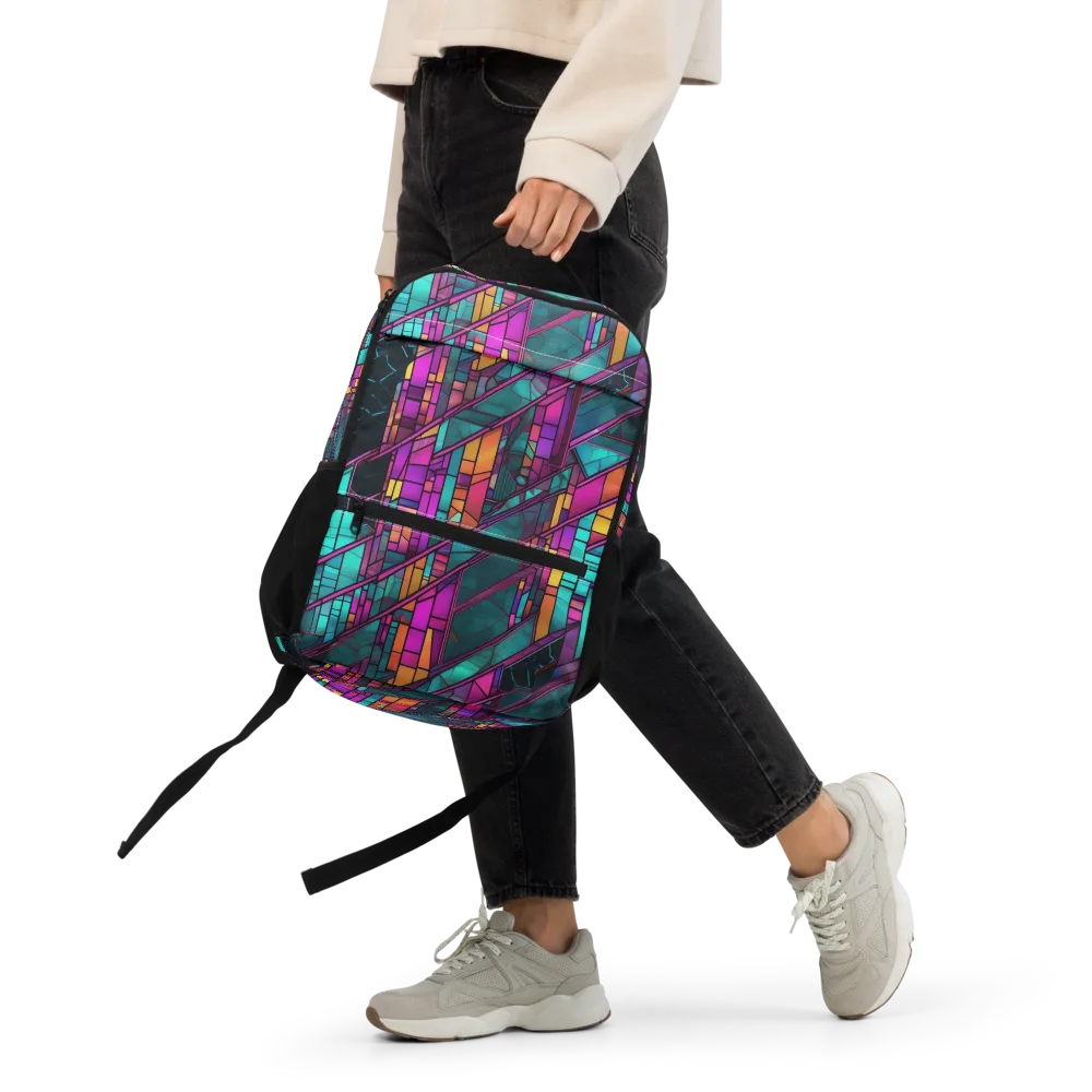 Electric Rose Window on Utility Backpack — Front