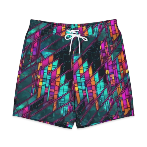 Electric Rose Window Men's Board Shorts on model