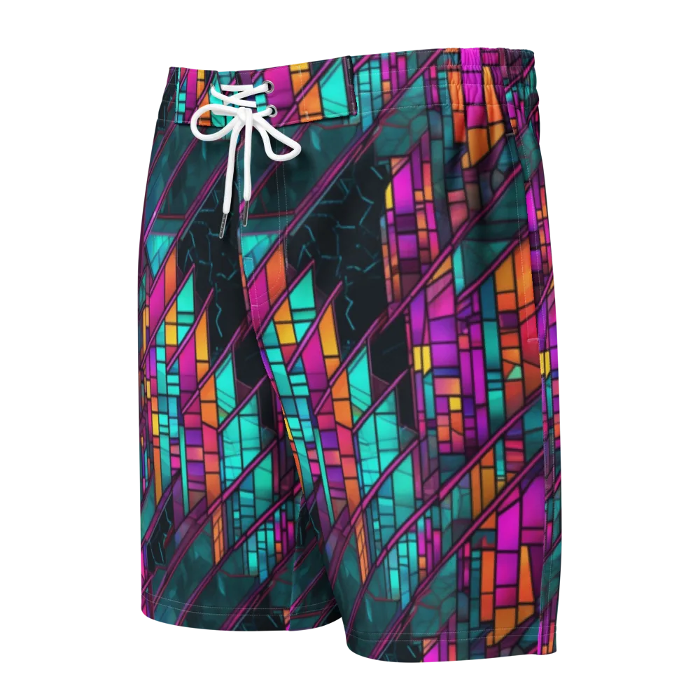 Electric Rose Window on Men's Board Shorts — Front