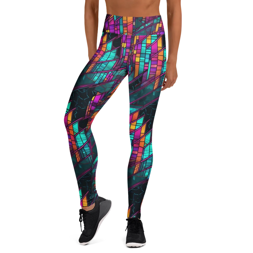 Electric Rose Window on Yoga Leggings — Front