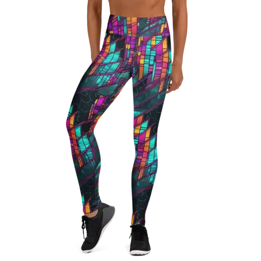 Electric Rose Window on a Yoga Leggings