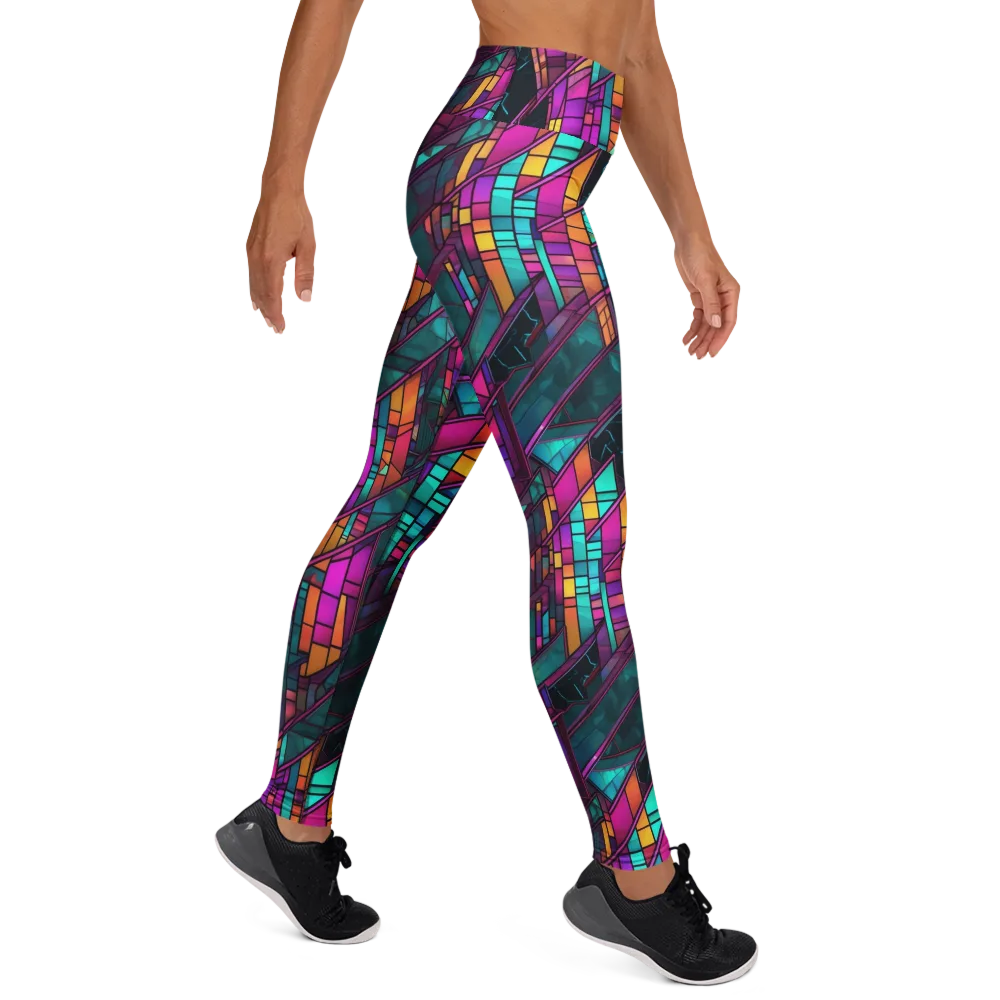 Electric Rose Window on Yoga Leggings — Right