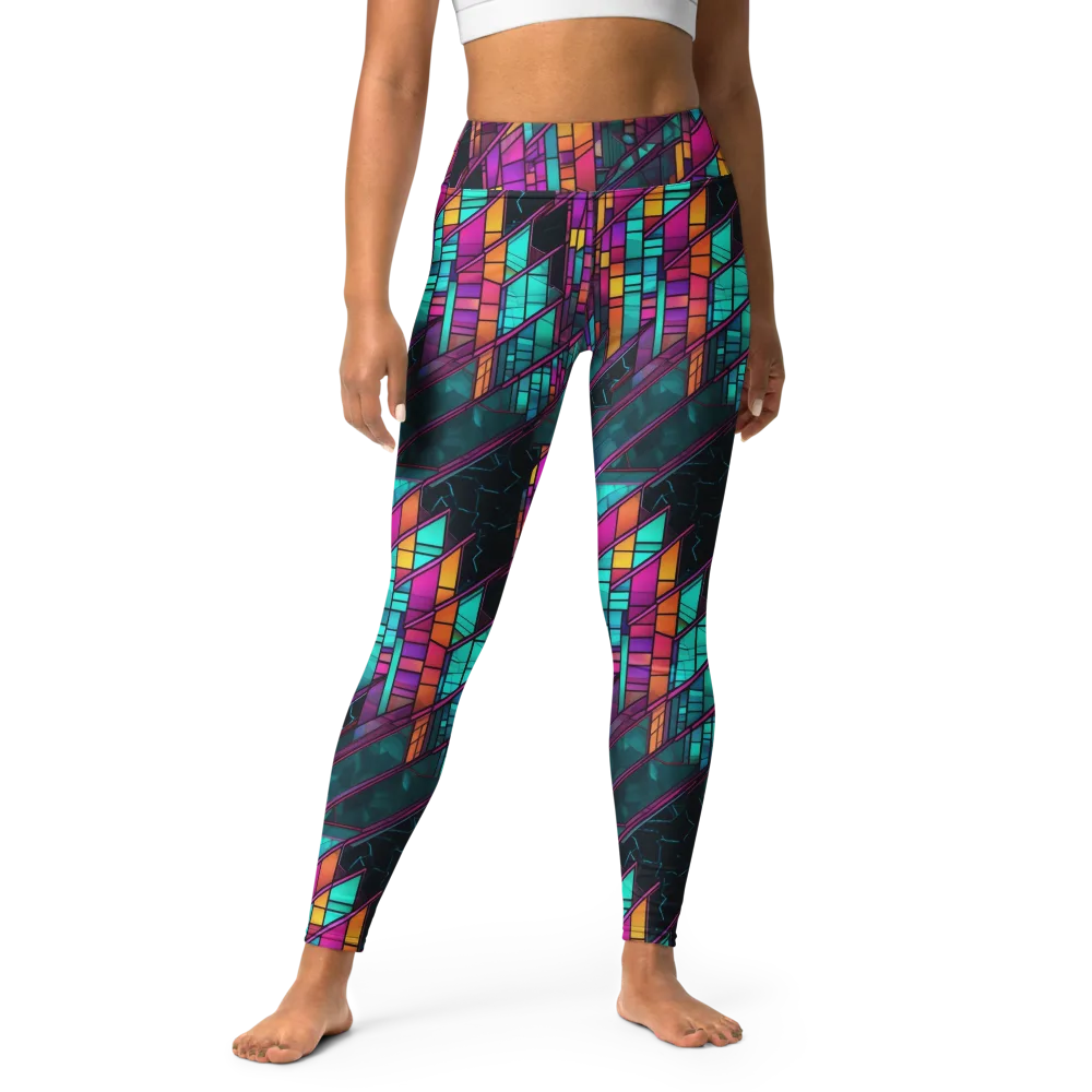 Electric Rose Window on Yoga Leggings — Front