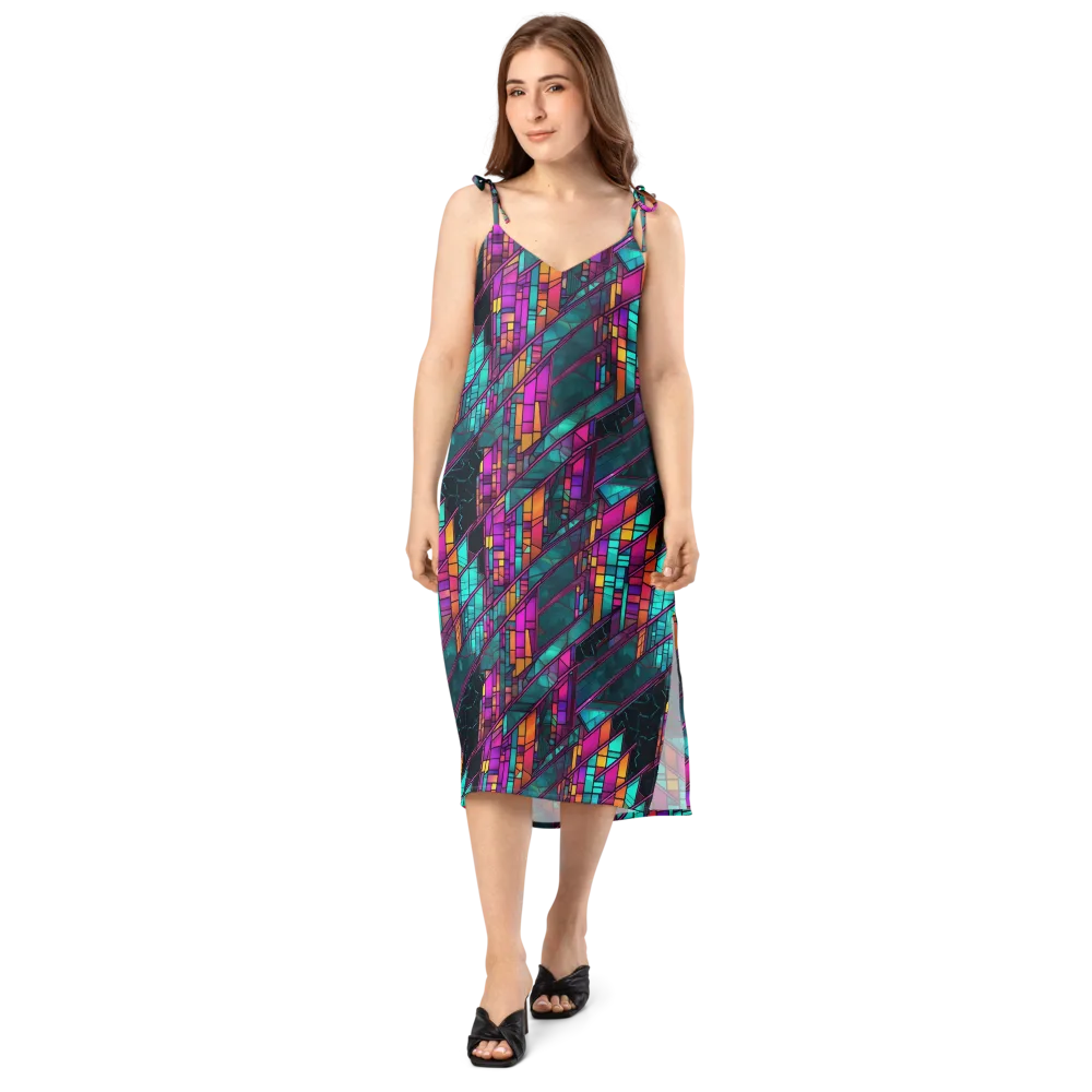 Electric Rose Window on Slip Dress — Front