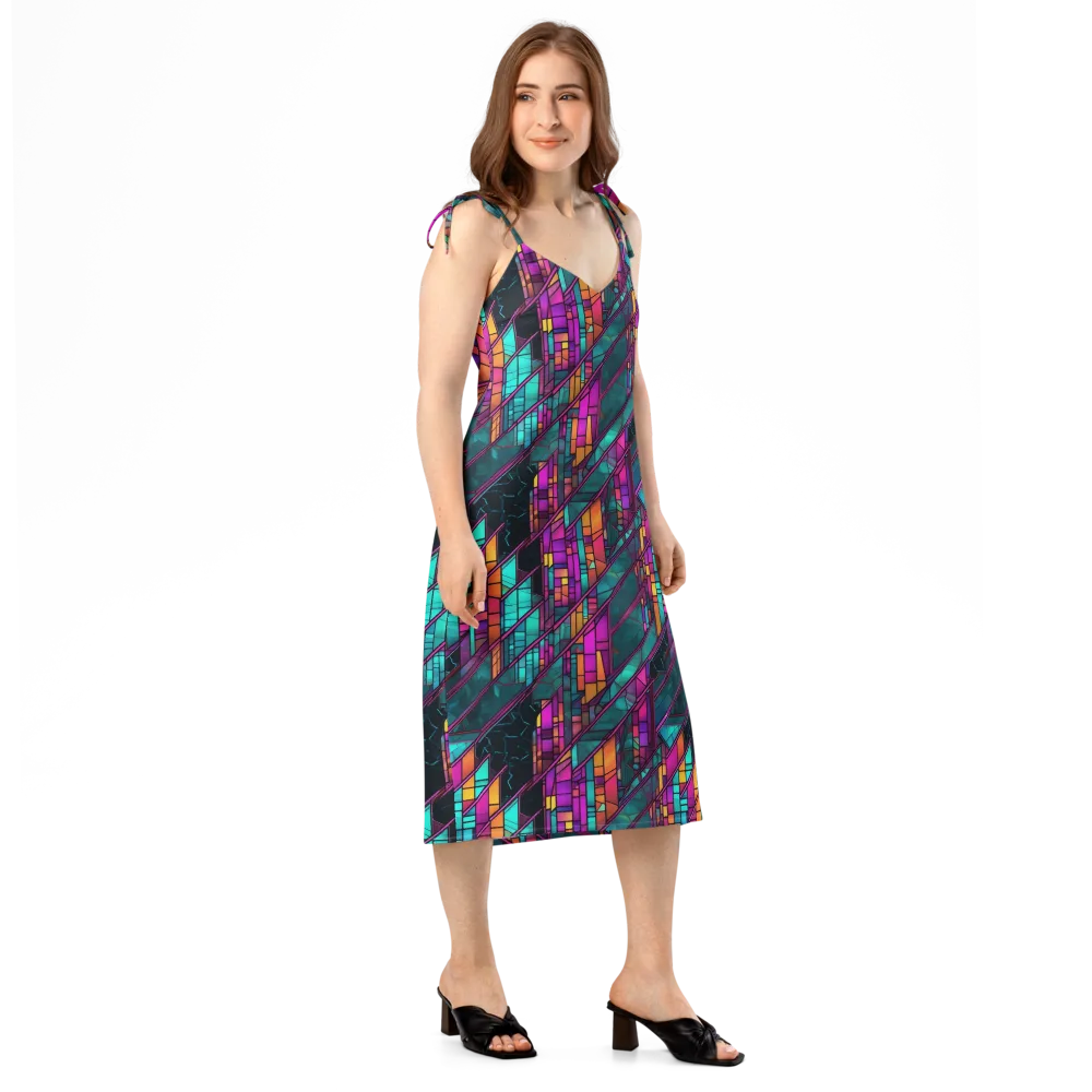 Electric Rose Window on Slip Dress — Right Front