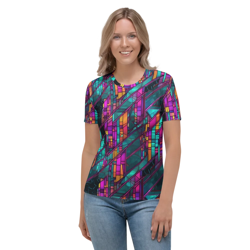 Electric Rose Window on Women's Crew Neck T-Shirt — Front