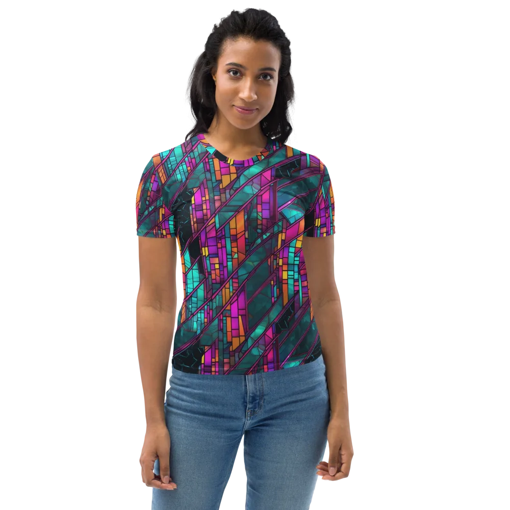 Electric Rose Window on Women's Crew Neck T-Shirt — Front