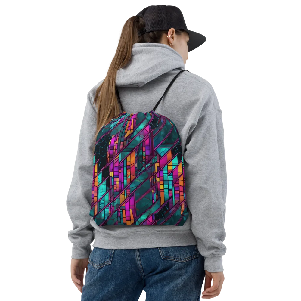 Electric Rose Window on Drawstring Bag — Front