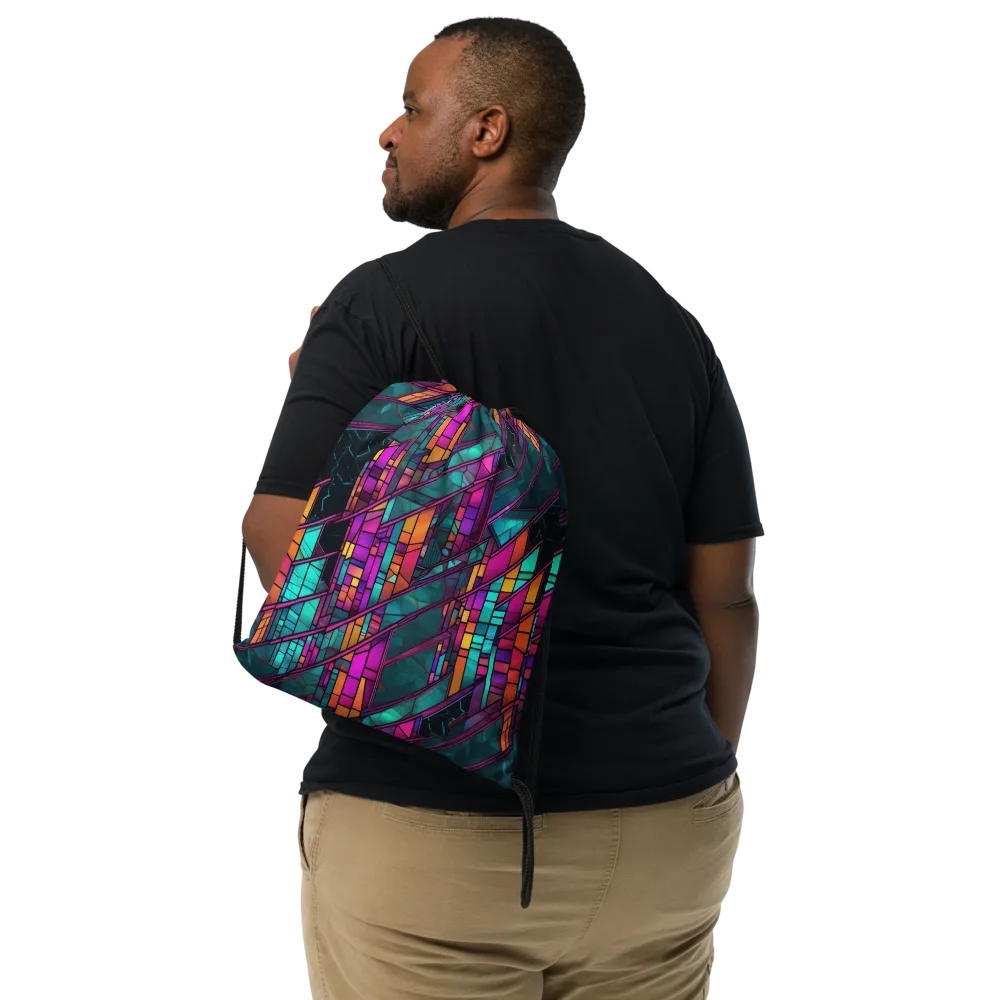 Electric Rose Window on Drawstring Bag — Front