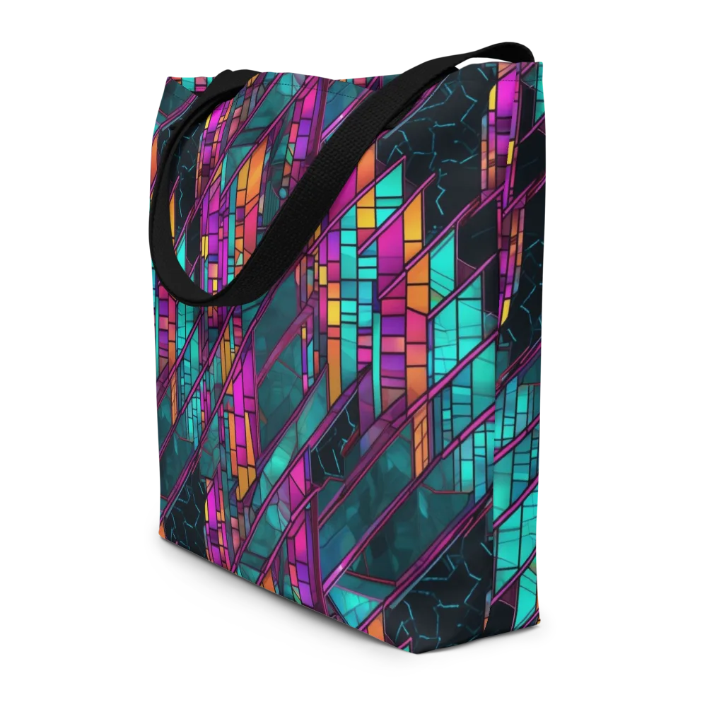 Electric Rose Window on Large Tote Bag W/ Pocket — Front