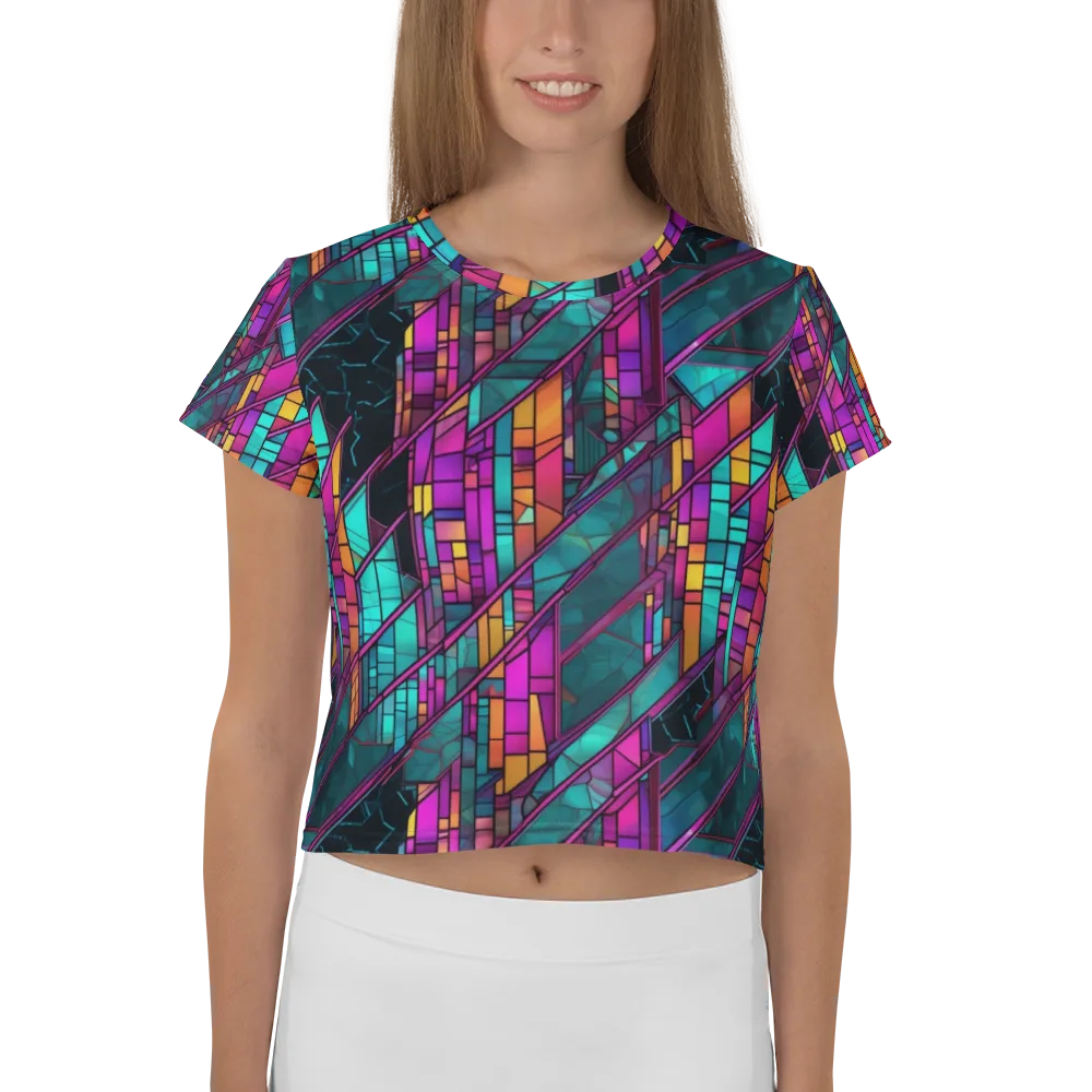 Electric Rose Window on Crop Tee — Front