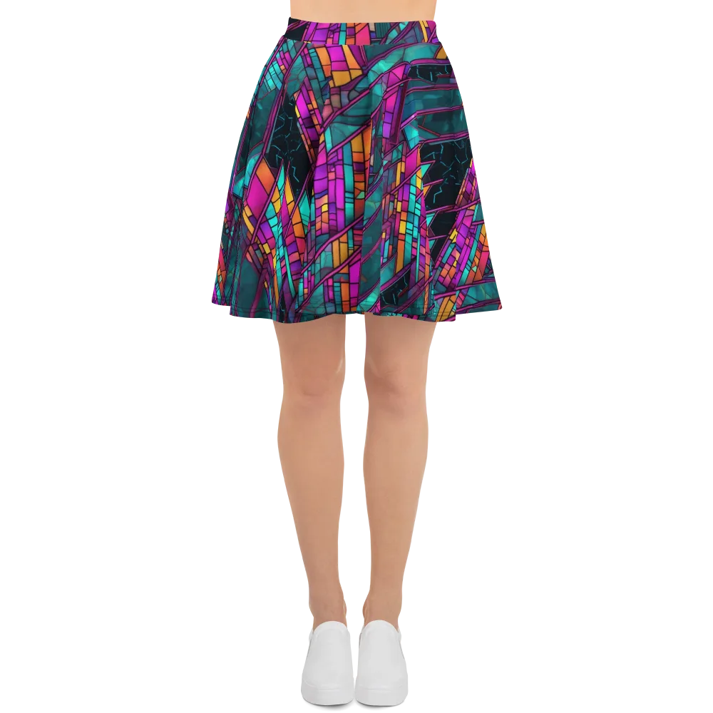 Electric Rose Window on Skater Skirt — Front