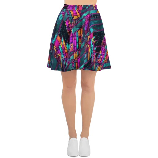 Electric Rose Window on a Skater Skirt