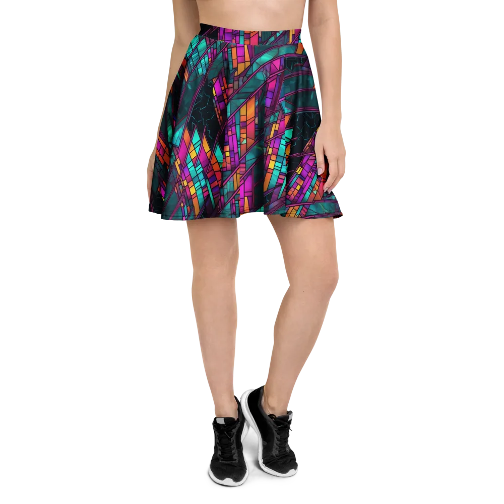 Electric Rose Window on Skater Skirt — Front