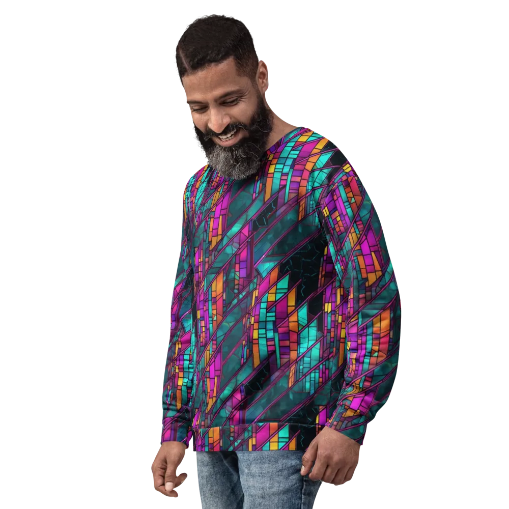 Electric Rose Window on Sweatshirt — Left Front