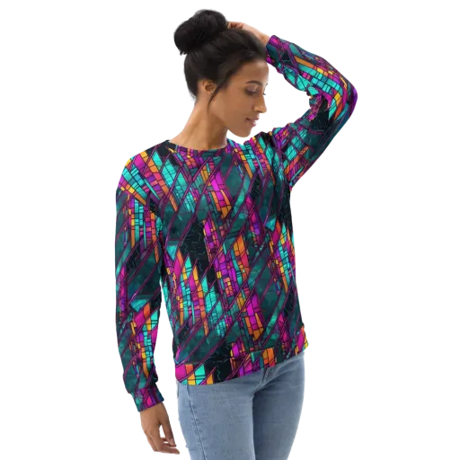 Electric Rose Window on a Sweatshirt