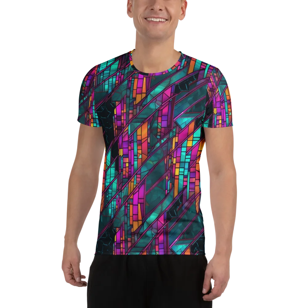 Electric Rose Window on Men's Athletic T-Shirt — Front