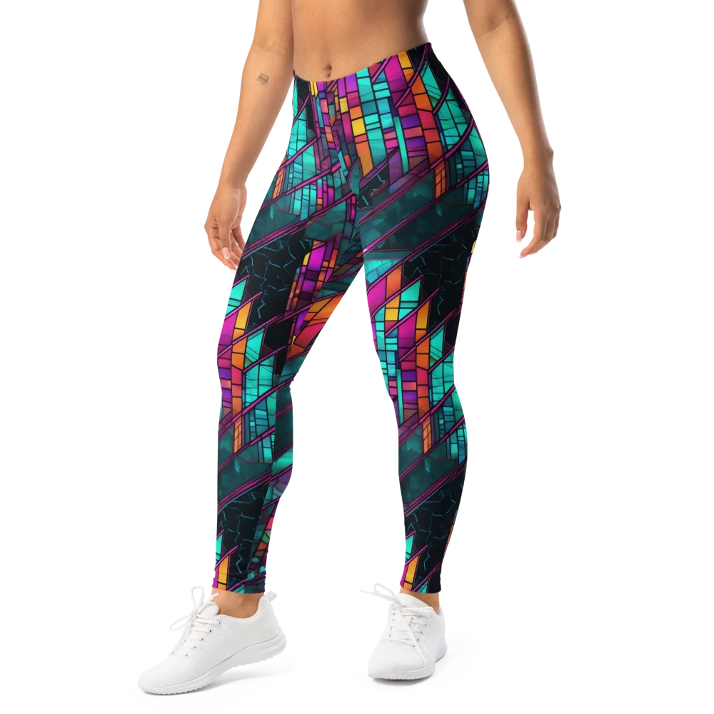 Electric Rose Window on Leggings — Left Front