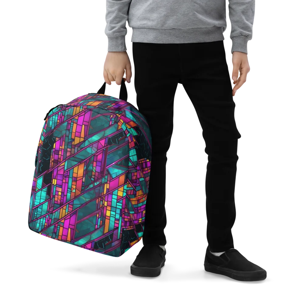 Electric Rose Window on Minimalist Backpack — Zoomed-in