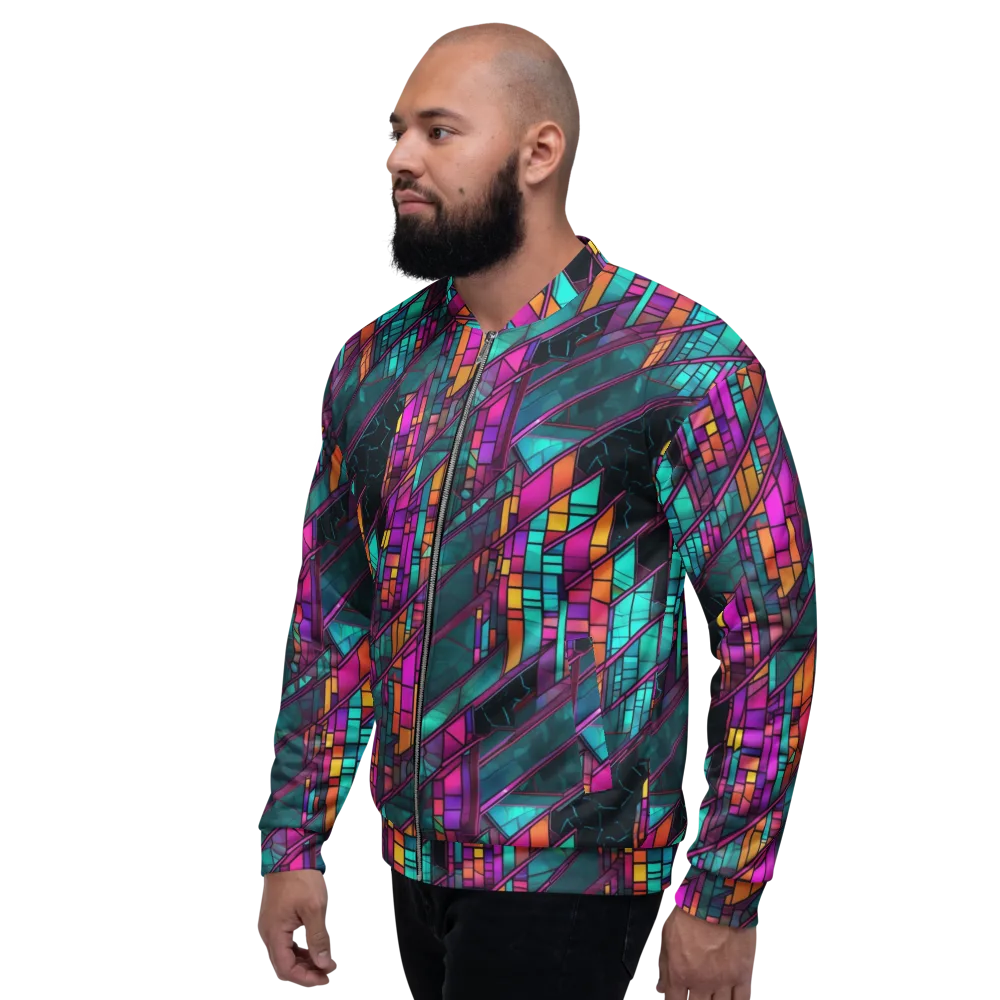 Electric Rose Window on Bomber Jacket — Left