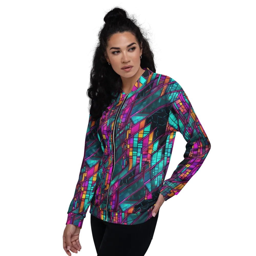 Electric Rose Window on Bomber Jacket — Left