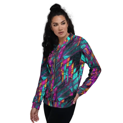 Electric Rose Window on a Bomber Jacket