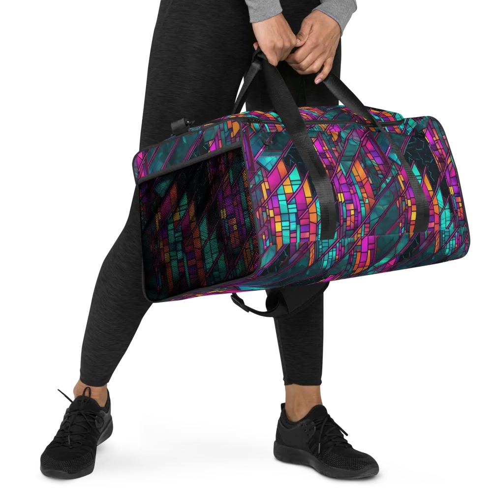 Electric Rose Window on Duffle Bag — Right Front