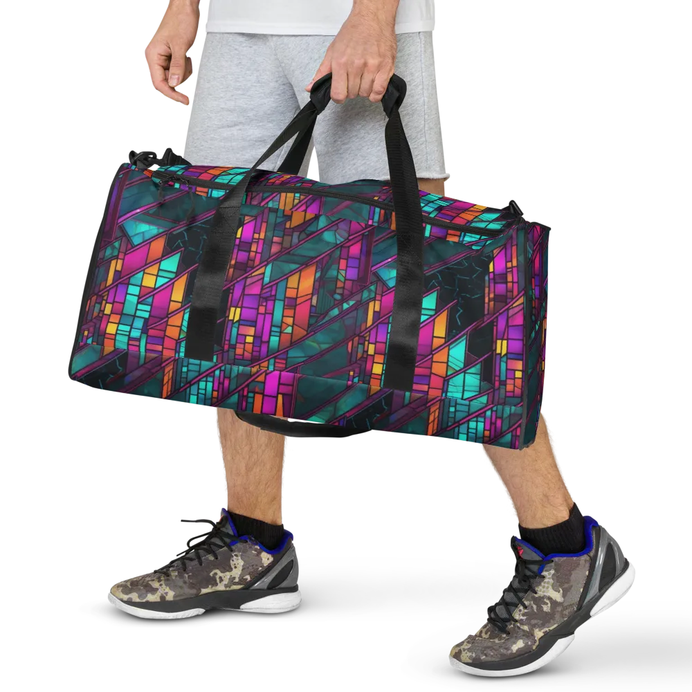 Electric Rose Window on Duffle Bag — Front