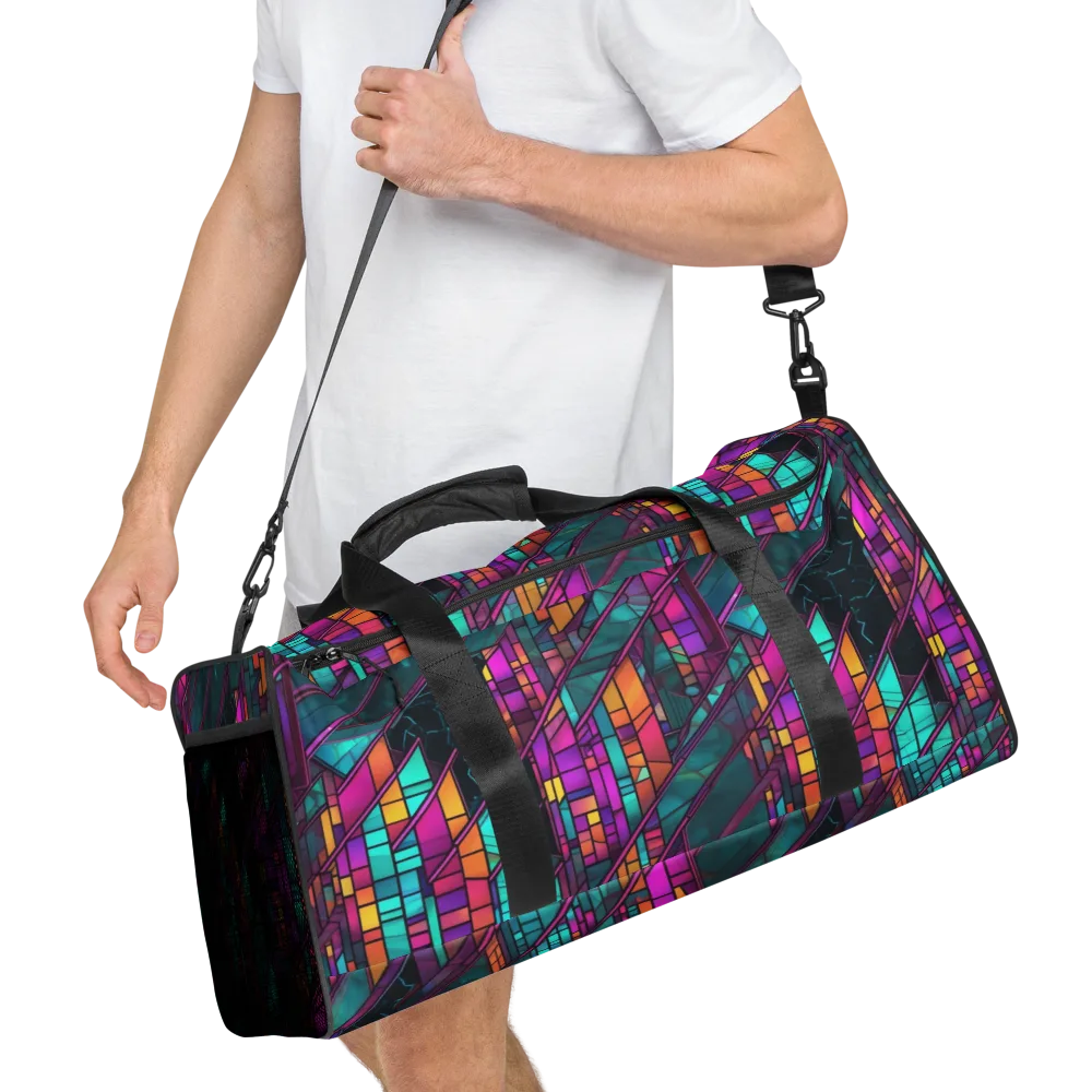 Electric Rose Window on Duffle Bag — Right Front
