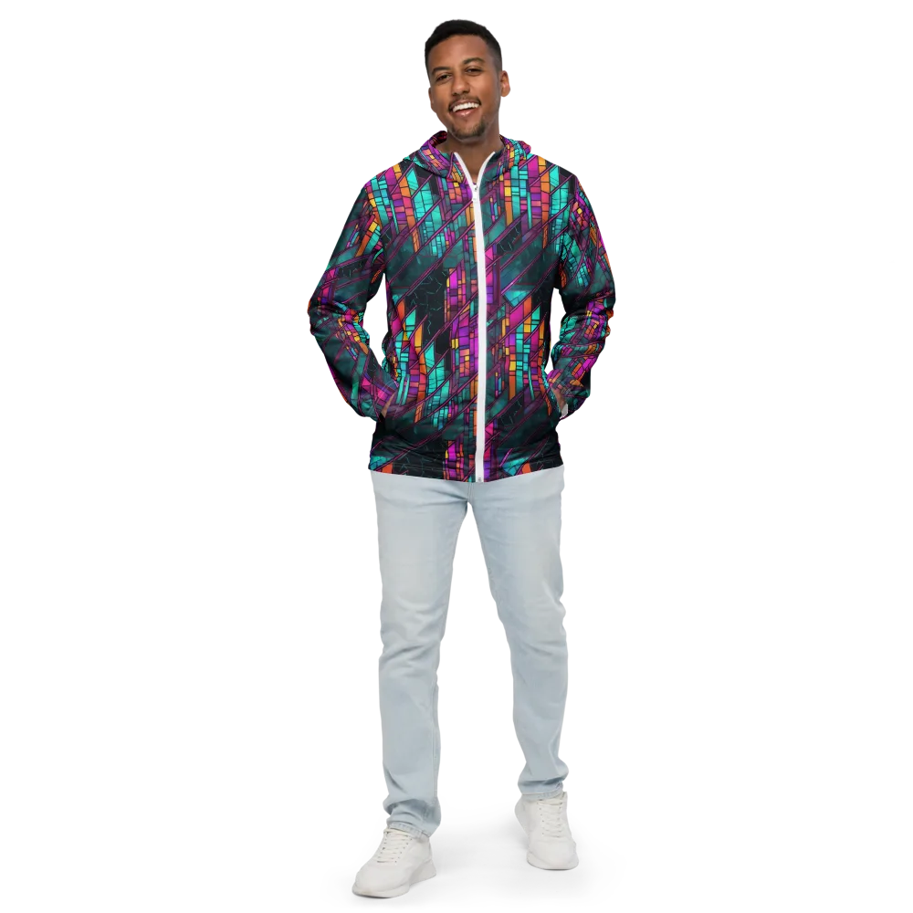 Electric Rose Window on Men's Windbreaker — Front