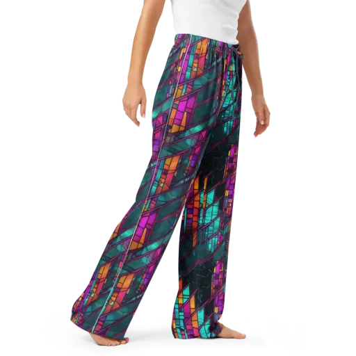 Electric Rose Window on a Women's Pajama Pants