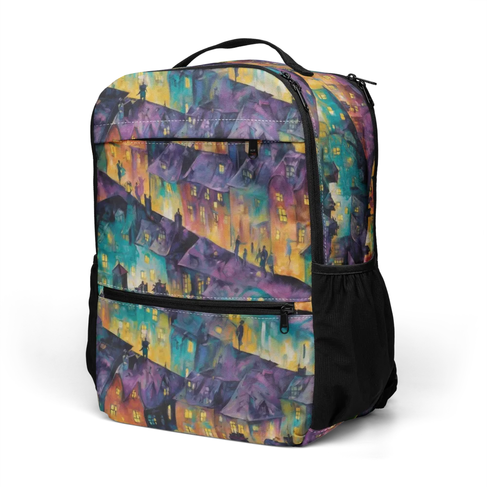 Midnight Rooftops on Utility Backpack — Left Front