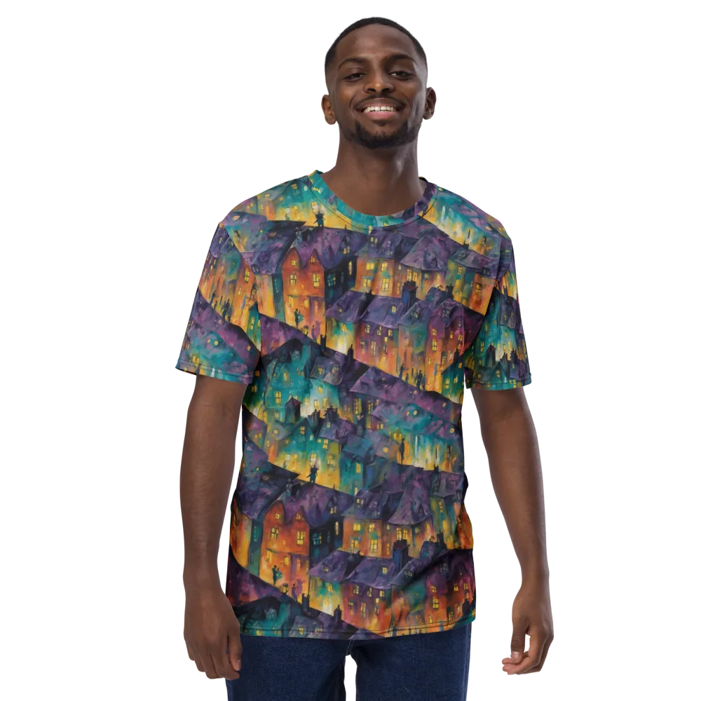 Midnight Rooftops on Men's Crew Neck T-Shirt — Front