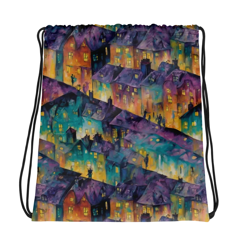 Midnight Rooftops on Drawstring Bag — Photo