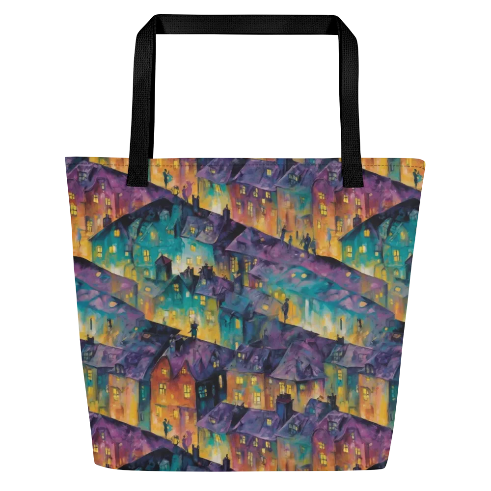 Midnight Rooftops on Large Tote Bag W/ Pocket — Front
