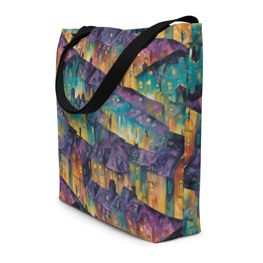 Midnight Rooftops on Large Tote Bag W/ Pocket — Front