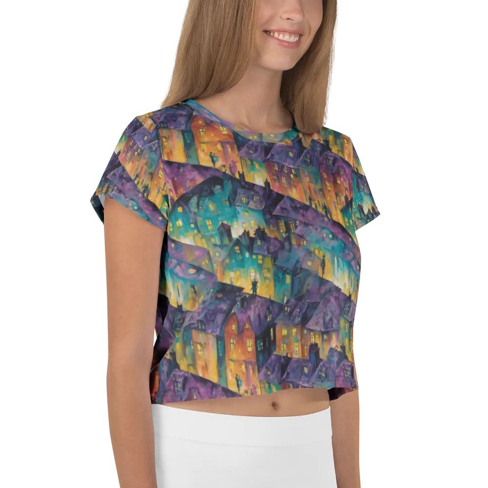 Midnight Rooftops on Crop Tee — Right