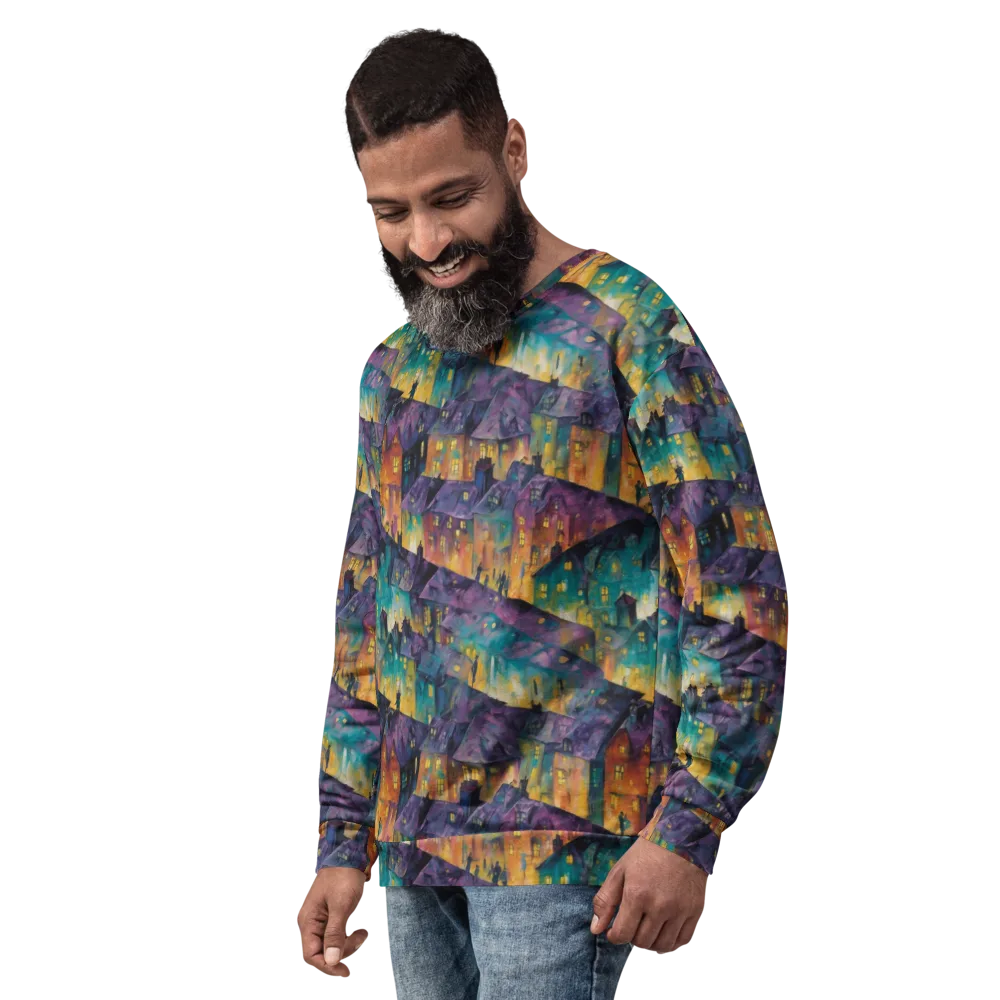 Midnight Rooftops on Sweatshirt — Left Front