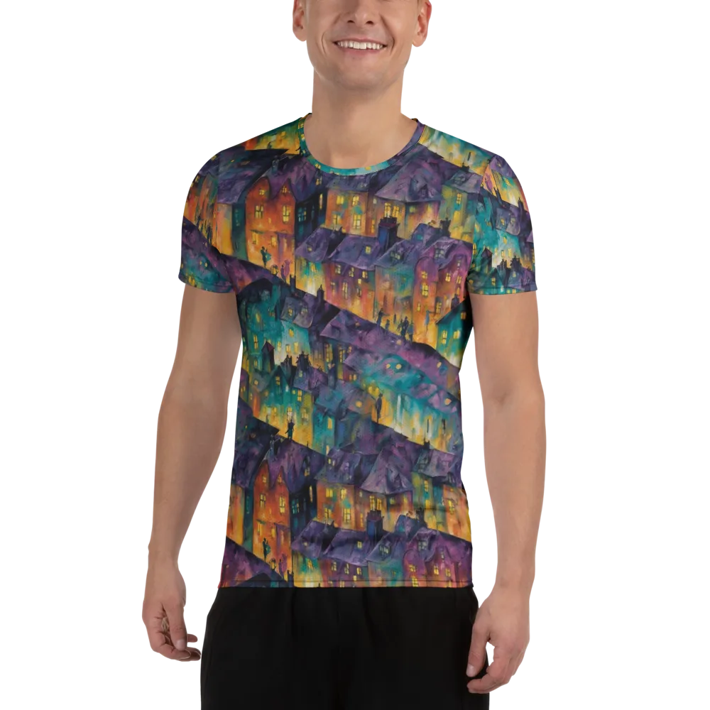 Midnight Rooftops on Men's Athletic T-Shirt — Front