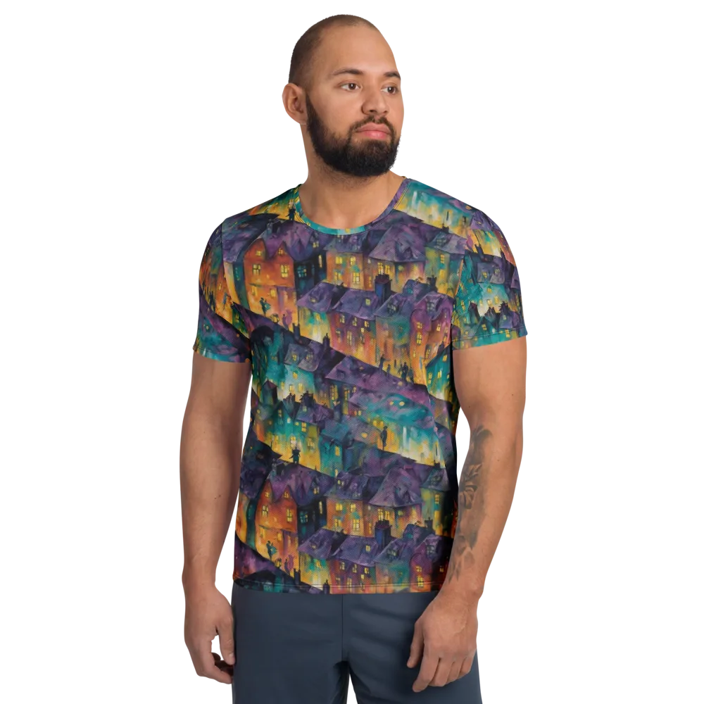 Midnight Rooftops on Men's Athletic T-Shirt — Front