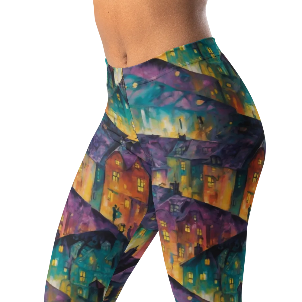 Midnight Rooftops on Leggings — Left Front